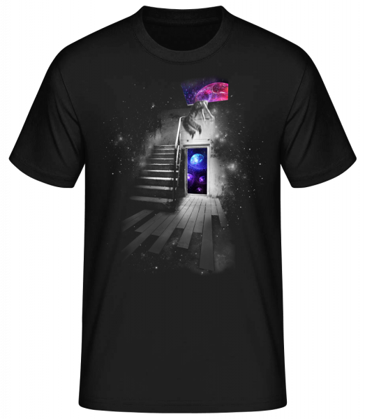 vesmír dům - Pánské basic tričko - Černá - Napřed