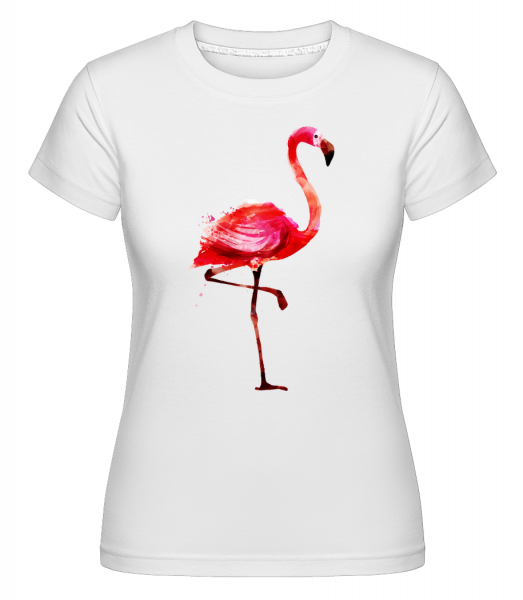 Plameňák -  Shirtinator tričko pro dámy - Bílá - Napřed