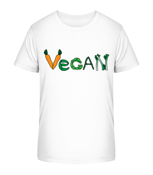 vegan zelenina - Detské Bio tričko Stanley Stella - Bílá - Napřed