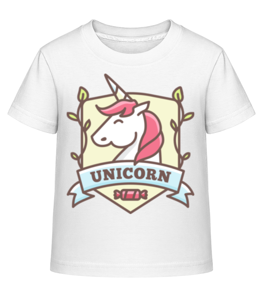 Unicorn Emblem - Dĕtské Shirtinator tričko - Bílá - Napřed