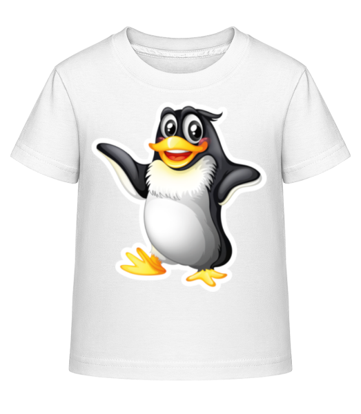 Tučňák tančí - Dĕtské Shirtinator tričko - Bílá - Napřed