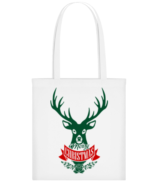 Merry Christmas Deer Label - Taška - Bílá - Napřed