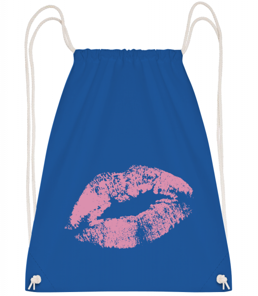 Pink Lips - Drawstring batoh se šňůrkami - Královská modrá - Napřed