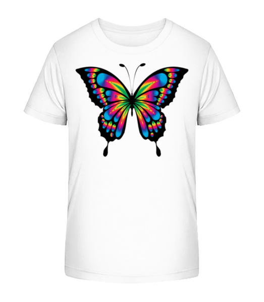 duha Butterfly - Detské Bio tričko Stanley Stella - Bílá - Napřed