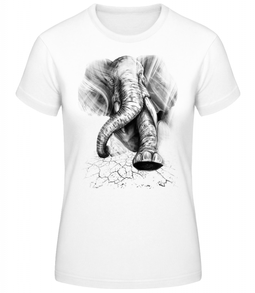 rozzlobený slon - Dámské basic tričko - Bílá - Napřed