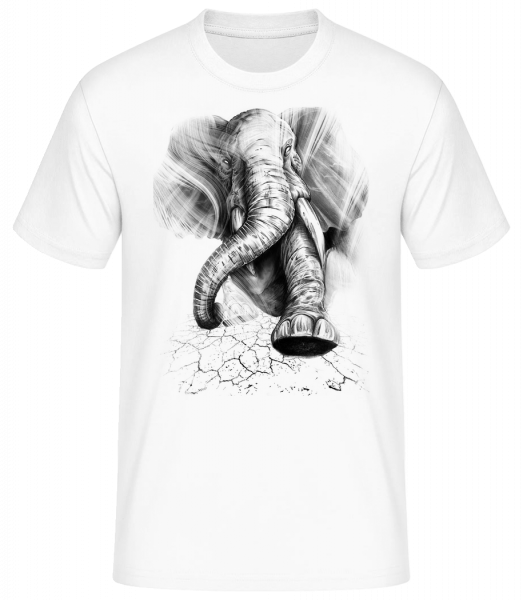 rozzlobený slon - Pánské basic tričko - Bílá - Napřed
