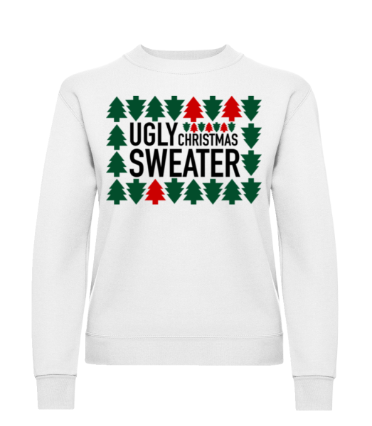 Ošklivý vánoční Sweater - Dámská mikina - Bílá - Napřed
