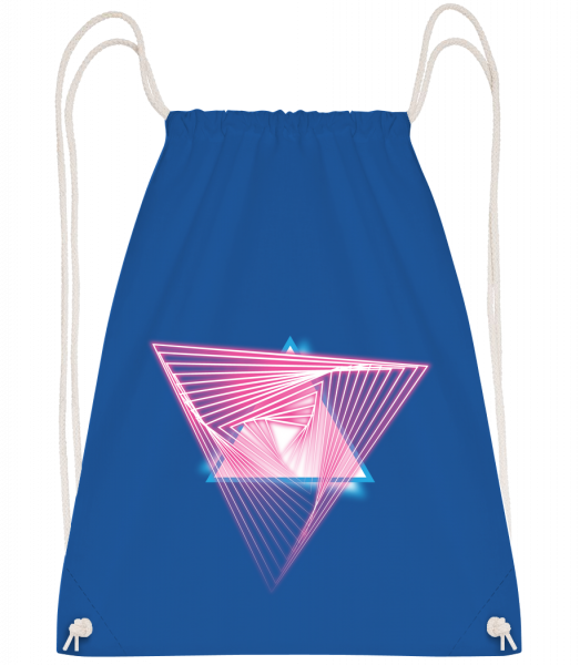 Laser Triangles - Drawstring batoh se šňůrkami - Královská modrá - Napřed