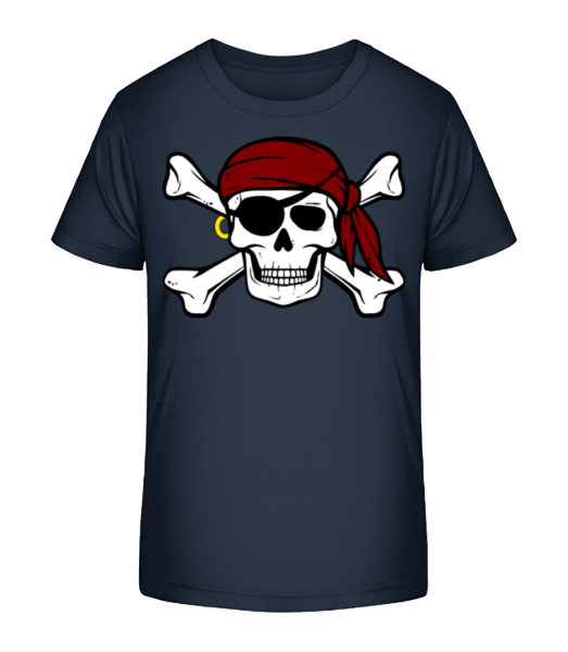 Pirate Skull - Detské Bio tričko Stanley Stella - Namořnická modrá - Napřed