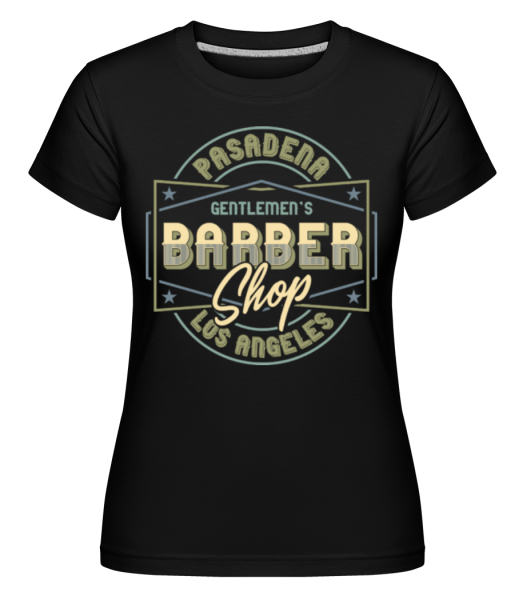 Barber Shop -  Shirtinator tričko pro dámy - Černá - Napřed