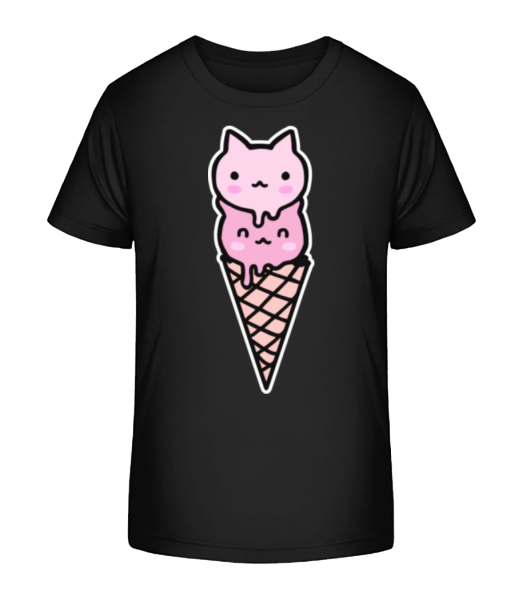Koťátko Ice Cream - Detské Bio tričko Stanley Stella - Černá - Napřed