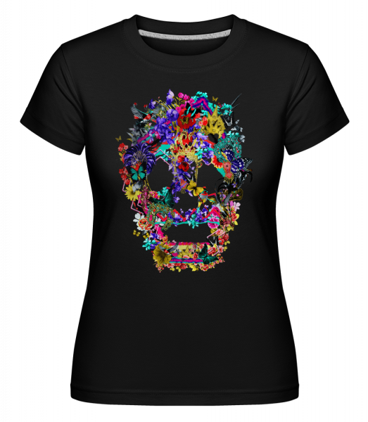 Lebka koláž Brazil -  Shirtinator tričko pro dámy - Černá - Napřed