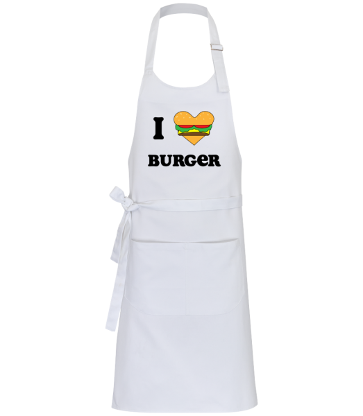 I Love Burger - Profesionální zástĕra - Bílá - Napřed