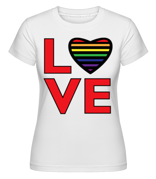 láska duha -  Shirtinator tričko pro dámy - Bílá - Napřed
