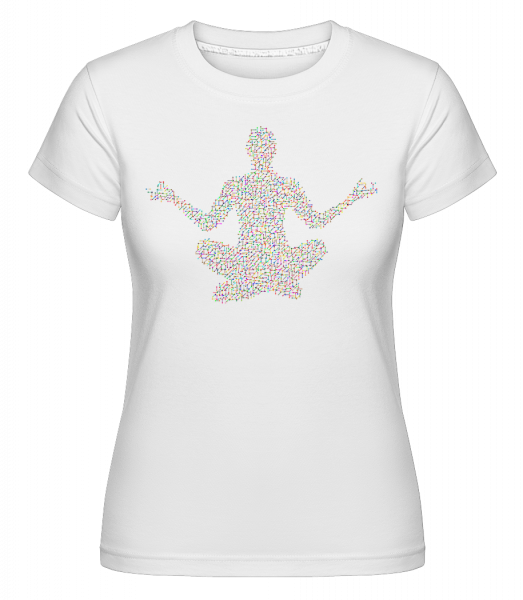 Geometrická Yoga -  Shirtinator tričko pro dámy - Bílá - Napřed