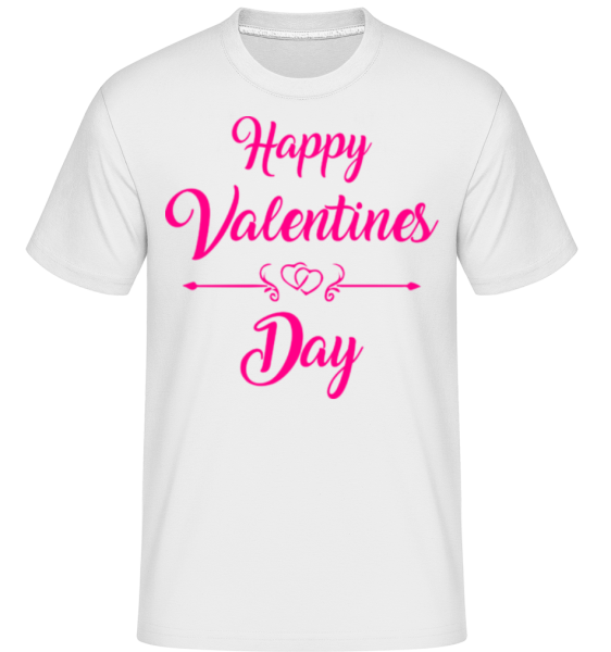 Happy Valentines Day -  Shirtinator tričko pro pány - Bílá - Napřed