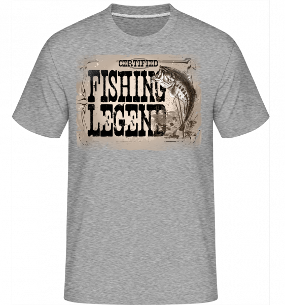 Fishing Legend -  Shirtinator tričko pro pány - Melirovĕ šedá - Napřed