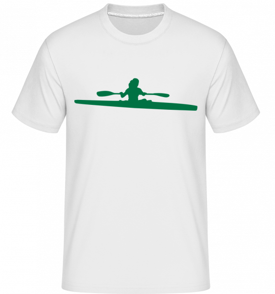 Kajak Shape Green -  Shirtinator tričko pro pány - Bílá - Napřed