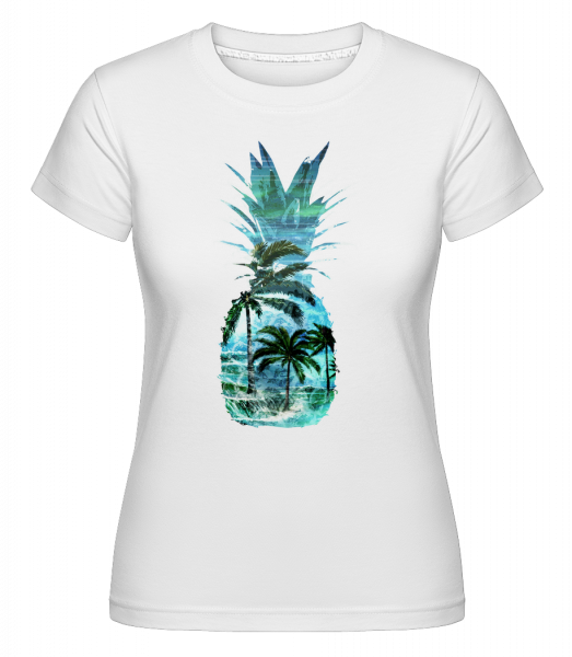 ananas Palms -  Shirtinator tričko pro dámy - Bílá - Napřed