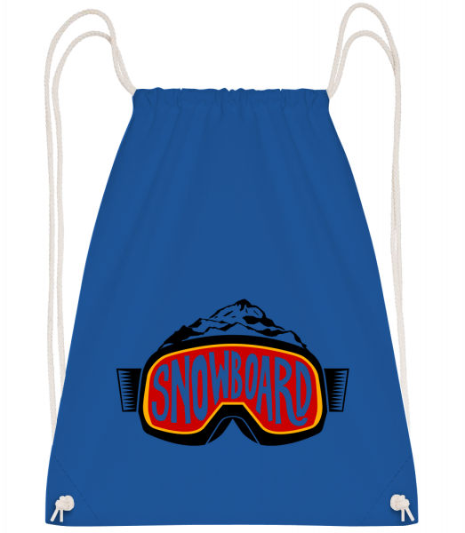 Snowboarding Logo - Drawstring batoh se šňůrkami - Královská modrá - Napřed