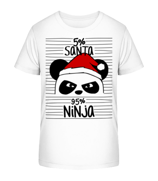 Santa Ninja Panda - Detské Bio tričko Stanley Stella - Bílá - Napřed