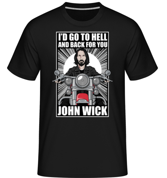 John Wick Biker -  Shirtinator tričko pro pány - Černá - Napřed