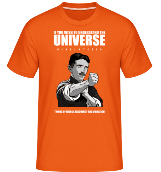 Nikola Tesla Ip Man -  Shirtinator tričko pro pány - Oranžová - Napřed