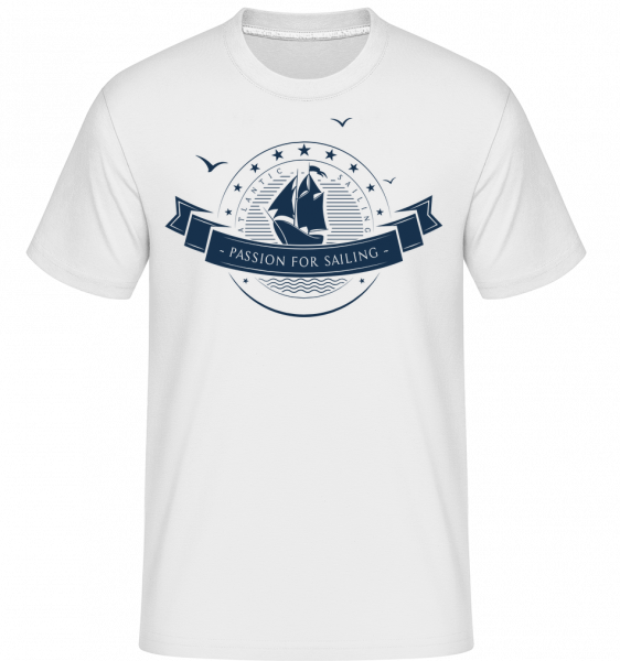 Passion For Sailing Logo -  Shirtinator tričko pro pány - Bílá - Napřed
