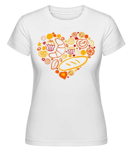 Snídaně Heart -  Shirtinator tričko pro dámy - Bílá - Napřed