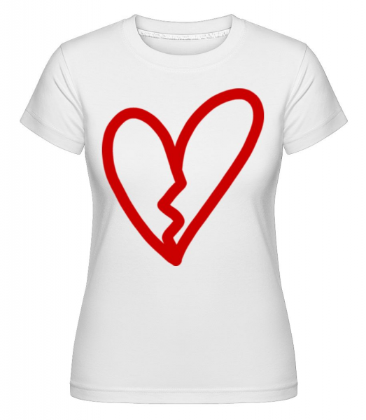 Zlomené srdce -  Shirtinator tričko pro dámy - Bílá - Napřed