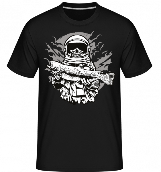 Astronaut Fishing -  Shirtinator tričko pro pány - Černá - Napřed