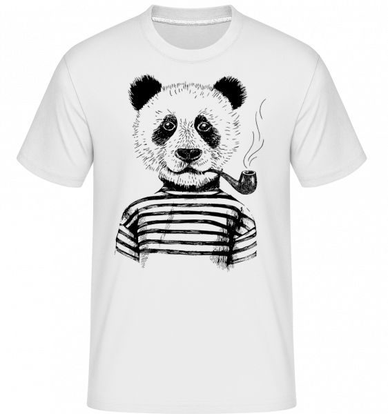 Hipster Panda -  Shirtinator tričko pro pány - Bílá - Napřed