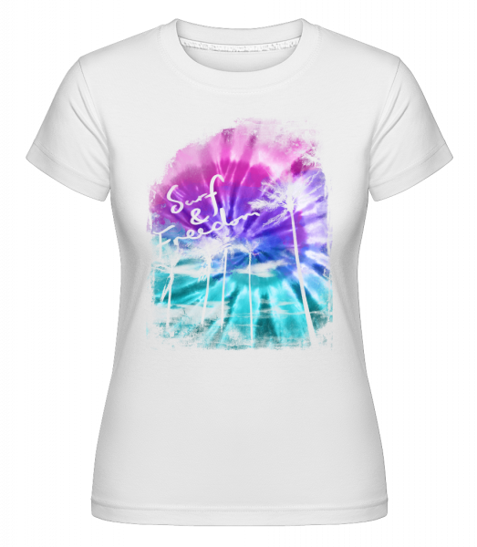 Surf And Freedom -  Shirtinator tričko pro dámy - Bílá - Napřed