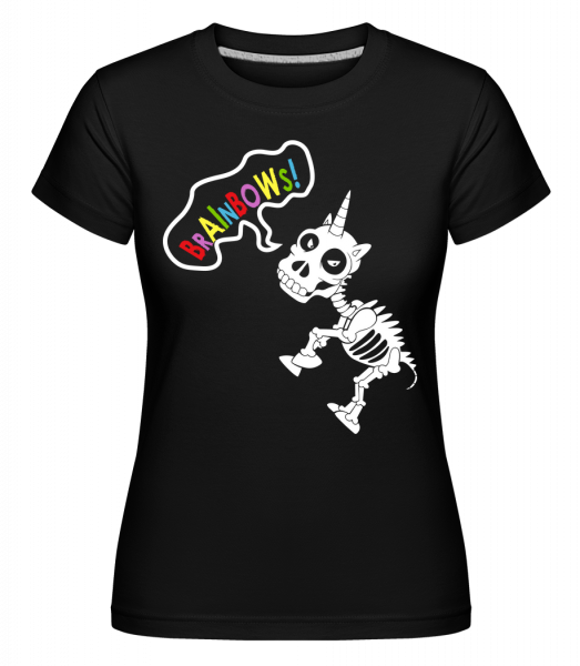 Mrtvé Unicorn Rainbows -  Shirtinator tričko pro dámy - Černá - Napřed