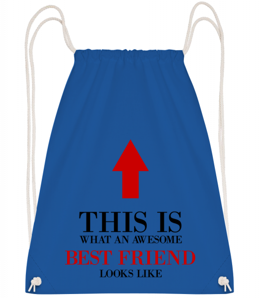 Awesome Best Friend - Drawstring batoh se šňůrkami - Královská modrá - Napřed