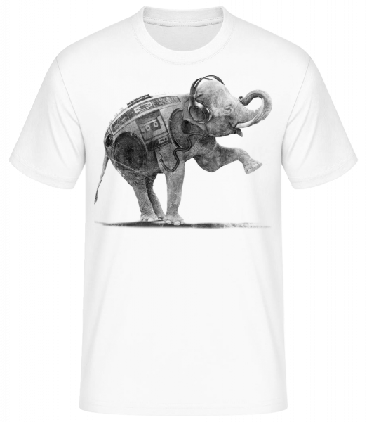 Ghettoblaster Elephant - Pánské basic tričko - Bílá - Napřed