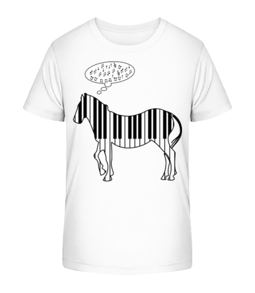 klavír Zebra - Detské Bio tričko Stanley Stella - Bílá - Napřed