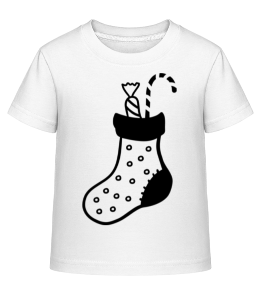 Vánoční punčocha - Dĕtské Shirtinator tričko - Bílá - Napřed