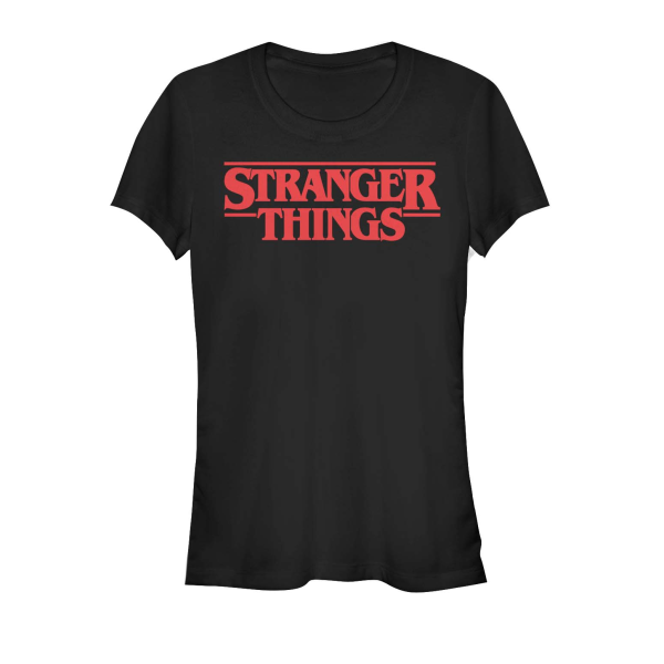 Netflix - Stranger Things - Logo - Dámské Tričko - Černá - Napřed