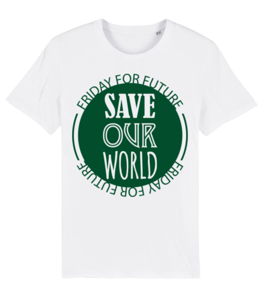 Save Our World - Pánské bio tričko Stanley Stella - Bílá - Napřed