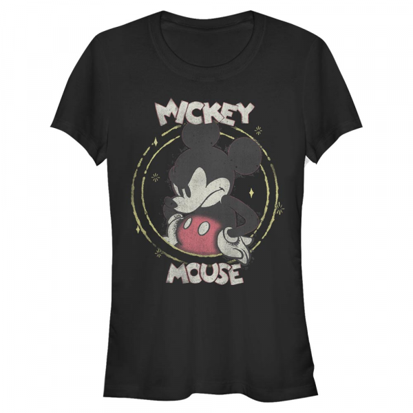 Disney Classics - Mickey Mouse - Mickey Gritty - Dámské Tričko - Černá - Napřed