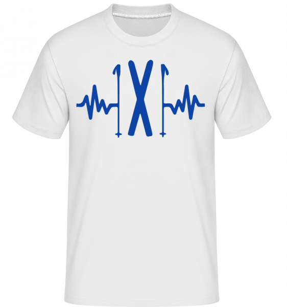 Ski Heartbeat -  Shirtinator tričko pro pány - Bílá - Napřed