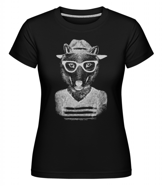Hipster Fox -  Shirtinator tričko pro dámy - Černá - Napřed