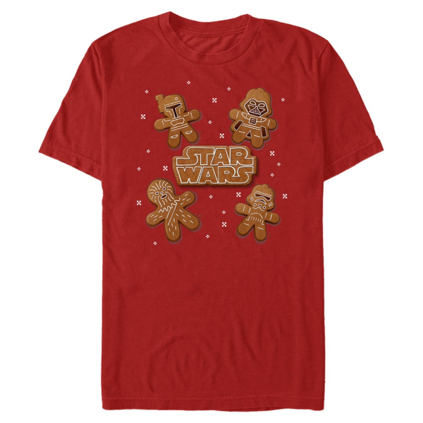 Star Wars - Skupina Gingerbread Crew - Vánoce - Pánské Tričko - Červená - Napřed