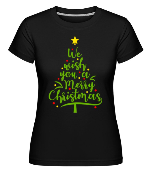 We Wish You A Merry Christmas -  Shirtinator tričko pro dámy - Černá - Napřed