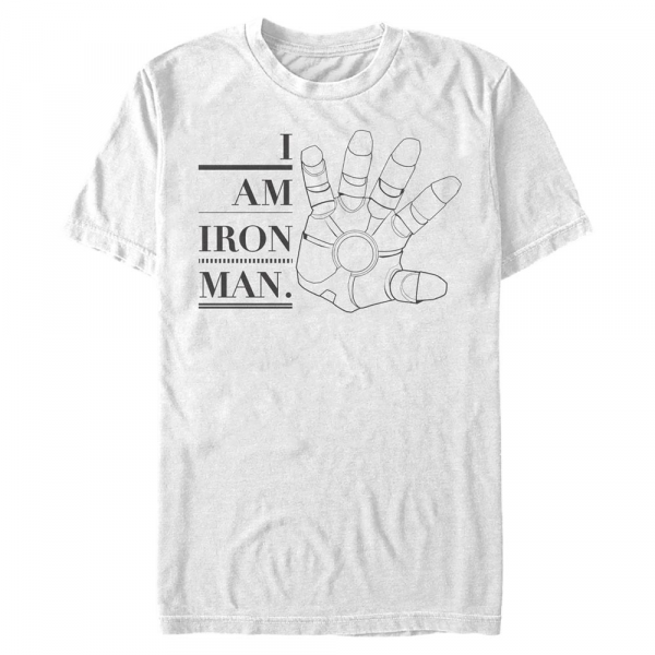Marvel - Avengers - Iron Man Iron Hand - Pánské Tričko - Bílá - Napřed
