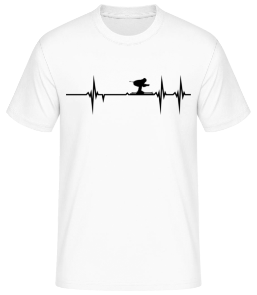 Lyžařské srdce - Pánské basic tričko - Bílá - Napřed