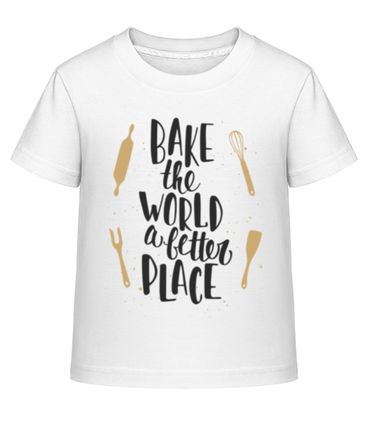 Pečeme Svět je lepší místo - Dĕtské Shirtinator tričko - Bílá - Napřed