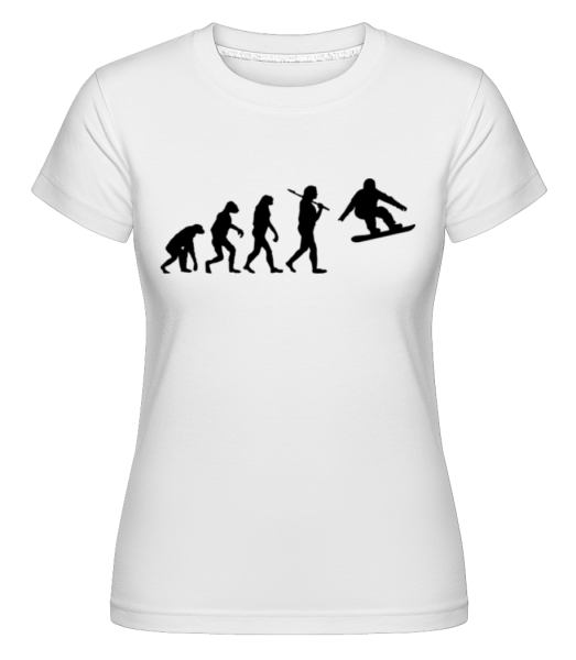 Evoluce Snowboardingu -  Shirtinator tričko pro dámy - Bílá - Napřed