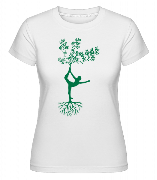 Harmonic Yoga Země Tree -  Shirtinator tričko pro dámy - Bílá - Napřed